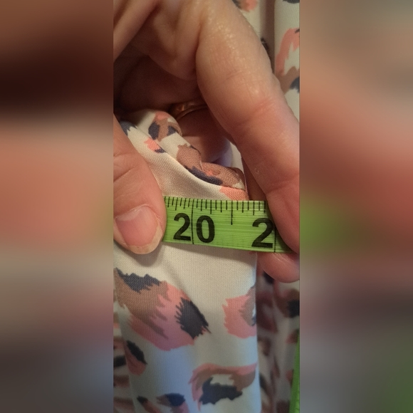 Ladies Beautiful Long HoneyMe Duster Ivory w/Pink Leopard Print Open Front MED - Picture 6 of 6